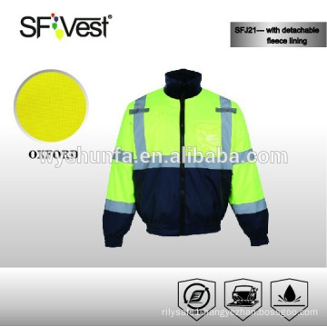 2015 new design hot sale padded fleece lining jacket with hand pockets conform to ANSI/ISEA 107-2010 CLASS 3